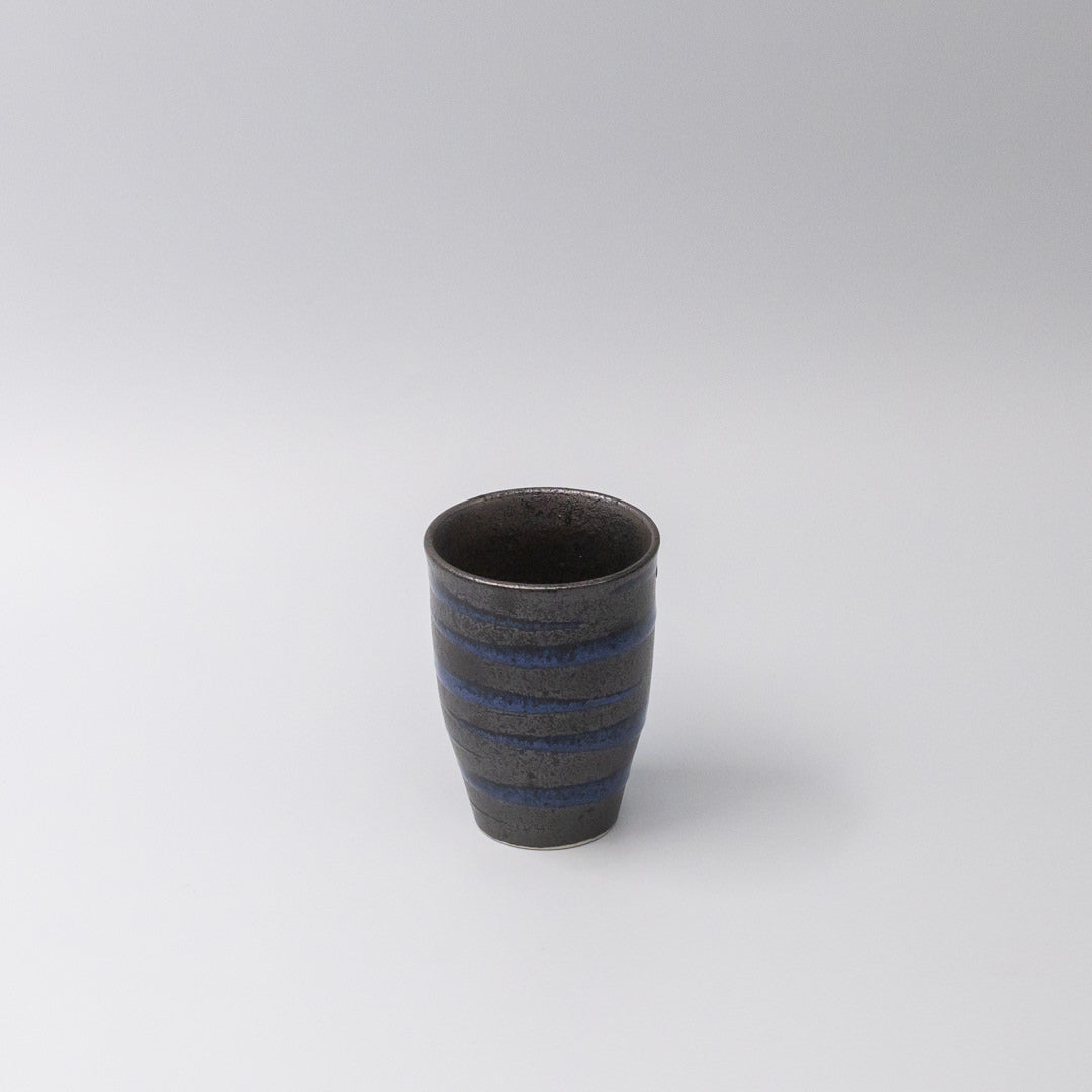 Drinkware: Sushi Mug 300ml Bright Blue Spiral On Black Design