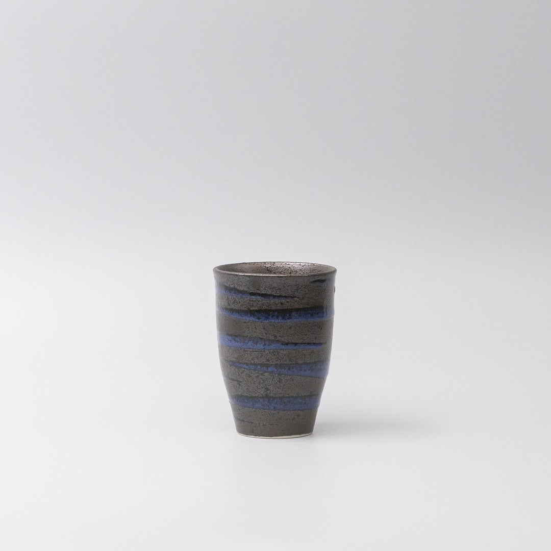 Drinkware: Sushi Mug 300ml Bright Blue Spiral On Black Design