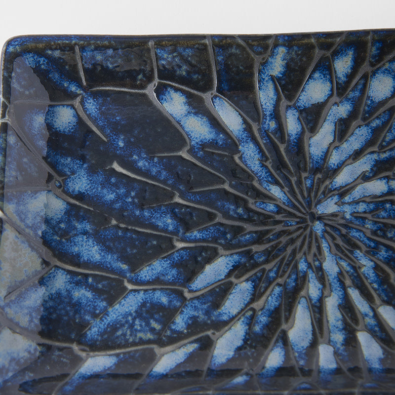 Sushi Plate 22cm Deep Blue Net Design