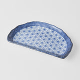 Umbrellas & Sunshades: Plate Tempura 21cm Indigo Blue Starburst Design