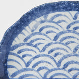Umbrellas & Sunshades: Plate Tempura 21cm Indigo Blue Wave Design