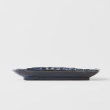 3D Wall Art: Plate D Shaped 21cm Indigo Blue Design