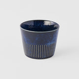 Teas & Accessories: Soba Cup 175ml Ridged Indigo Blue Glaze