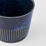 Teas & Accessories: Soba Cup 175ml Ridged Indigo Blue Glaze