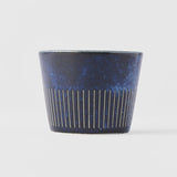Teas & Accessories: Soba Cup 175ml Ridged Indigo Blue Glaze