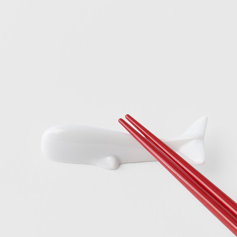 Chopstick Rest Pure White Glaze Whale
