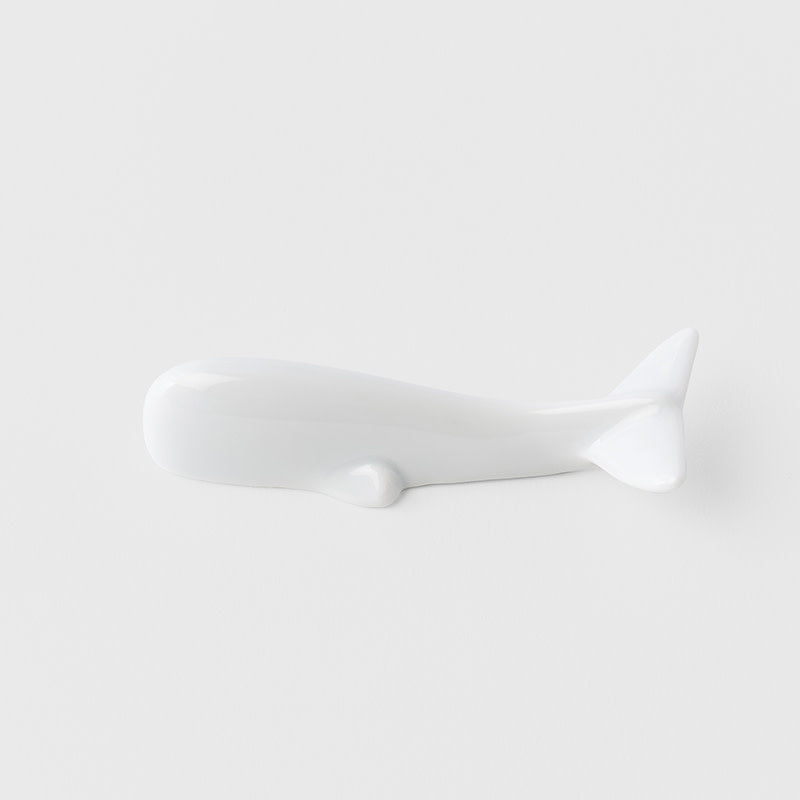 Chopstick Rest Pure White Glaze Whale