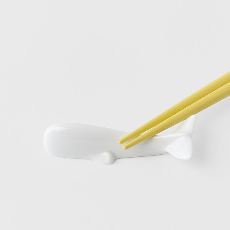 Chopstick Rest Pure White Glaze Whale