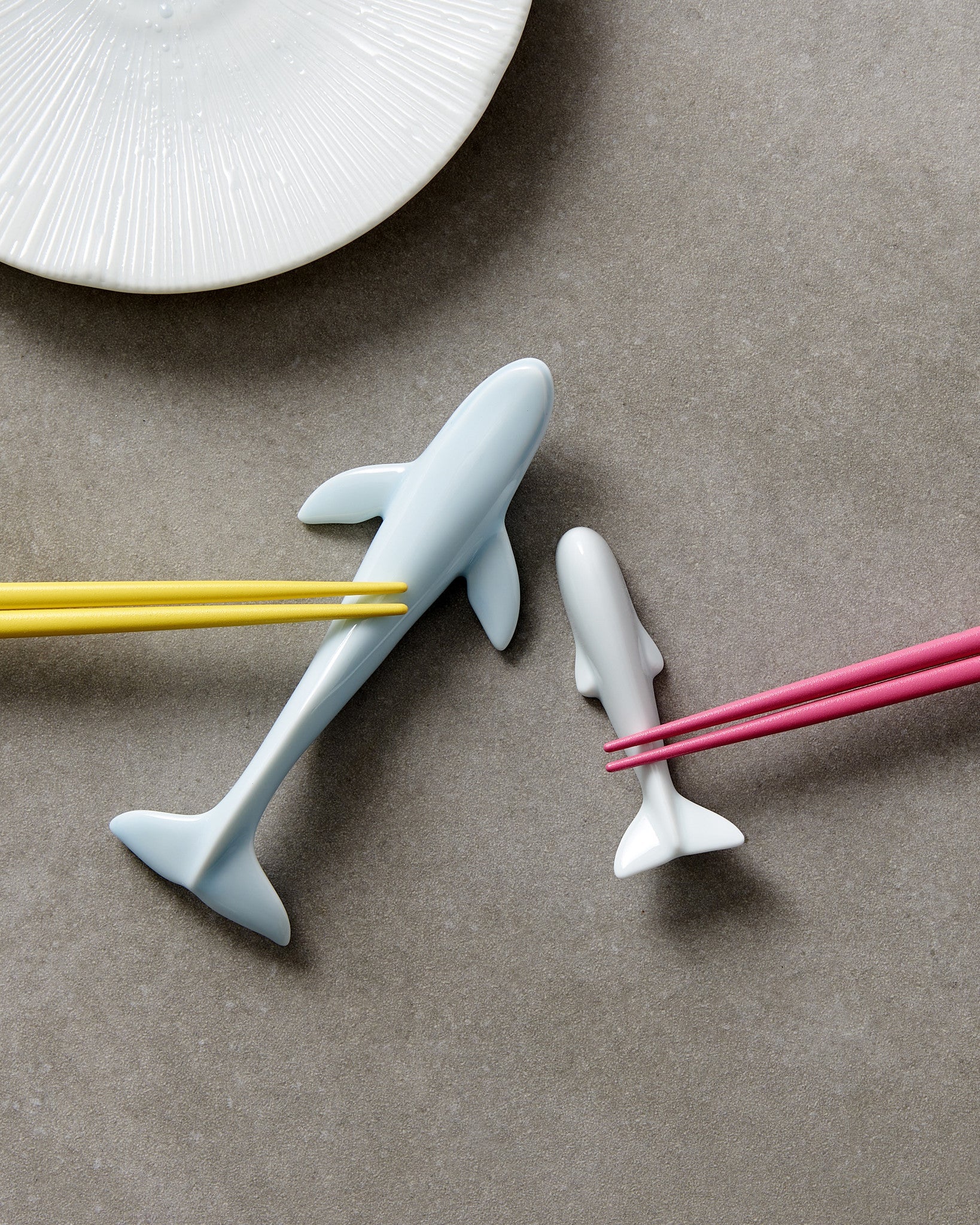Chopstick Rest Pure White Glaze Whale