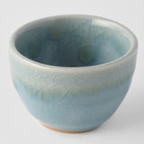 Teas & Accessories: Sake Cup 30ml Crazed Blue Glaze