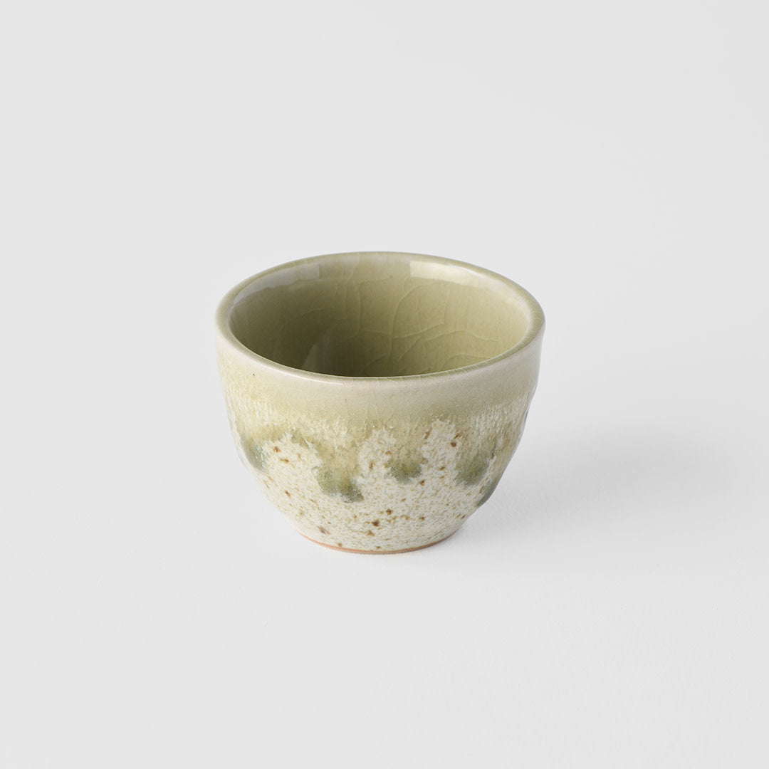 Teas & Accessories: Sake Cup 30ml Light Green Drip Glaze