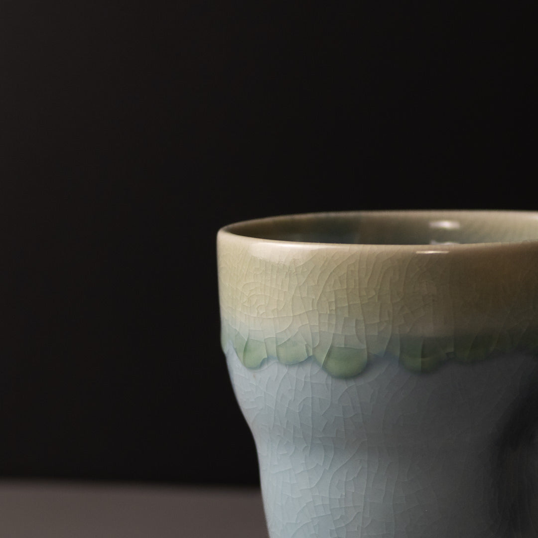 Mug Yunomi 280ml Crazed Blue Glaze