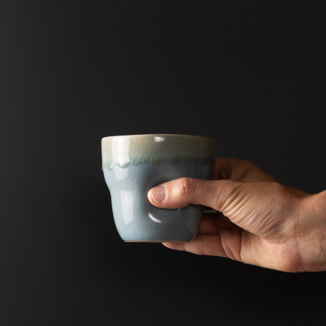 Mug Yunomi 280ml Crazed Blue Glaze