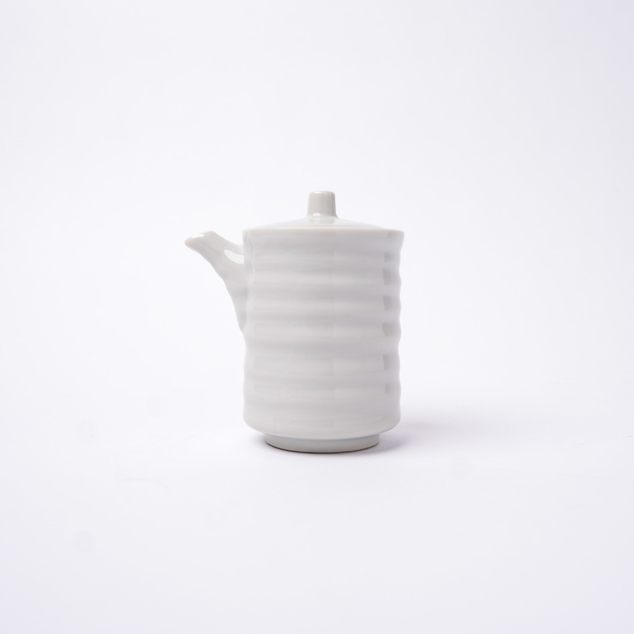 Soy Pot Ribbed 170ml White Glaze