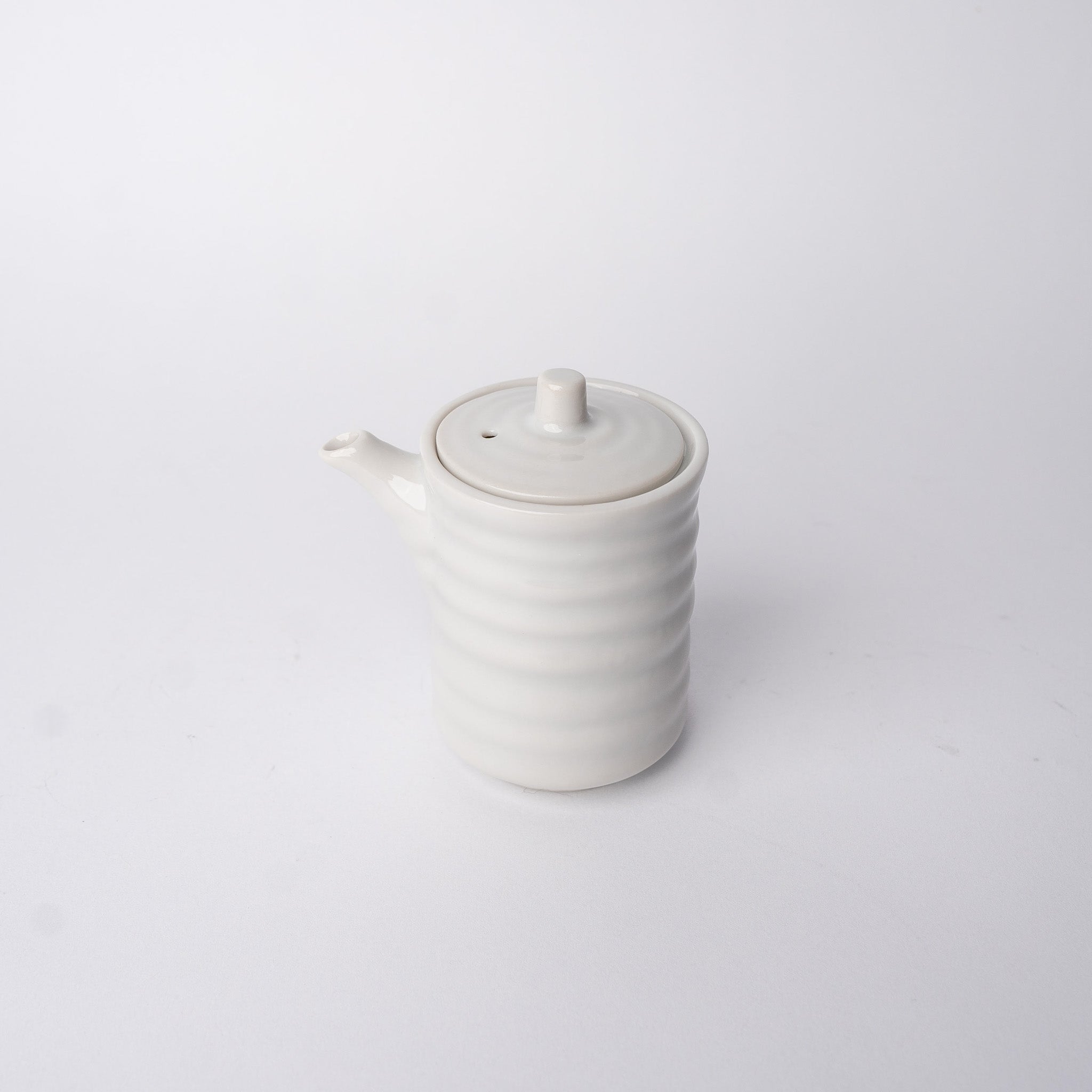 Soy Pot Ribbed 170ml White Glaze