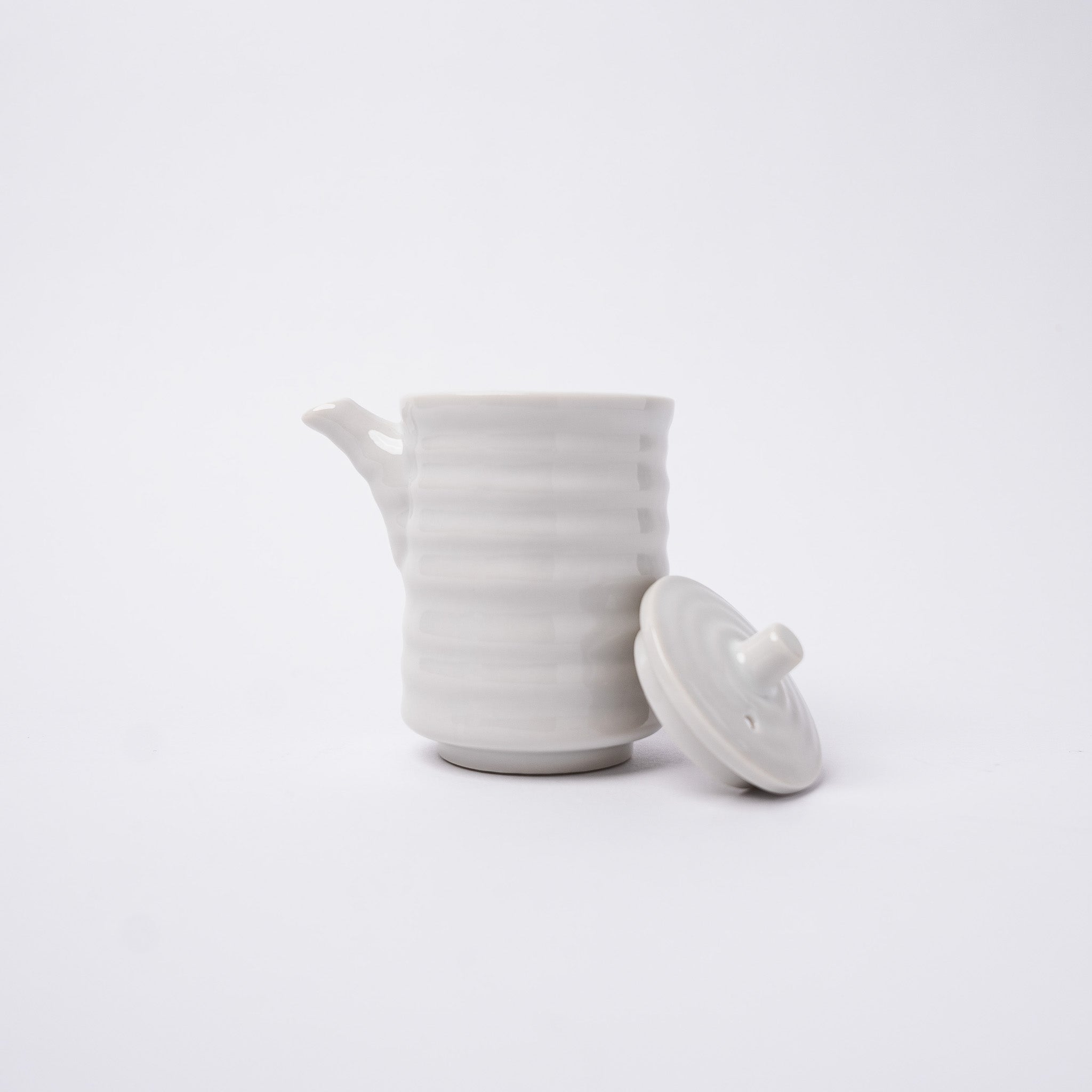 Soy Pot Ribbed 170ml White Glaze