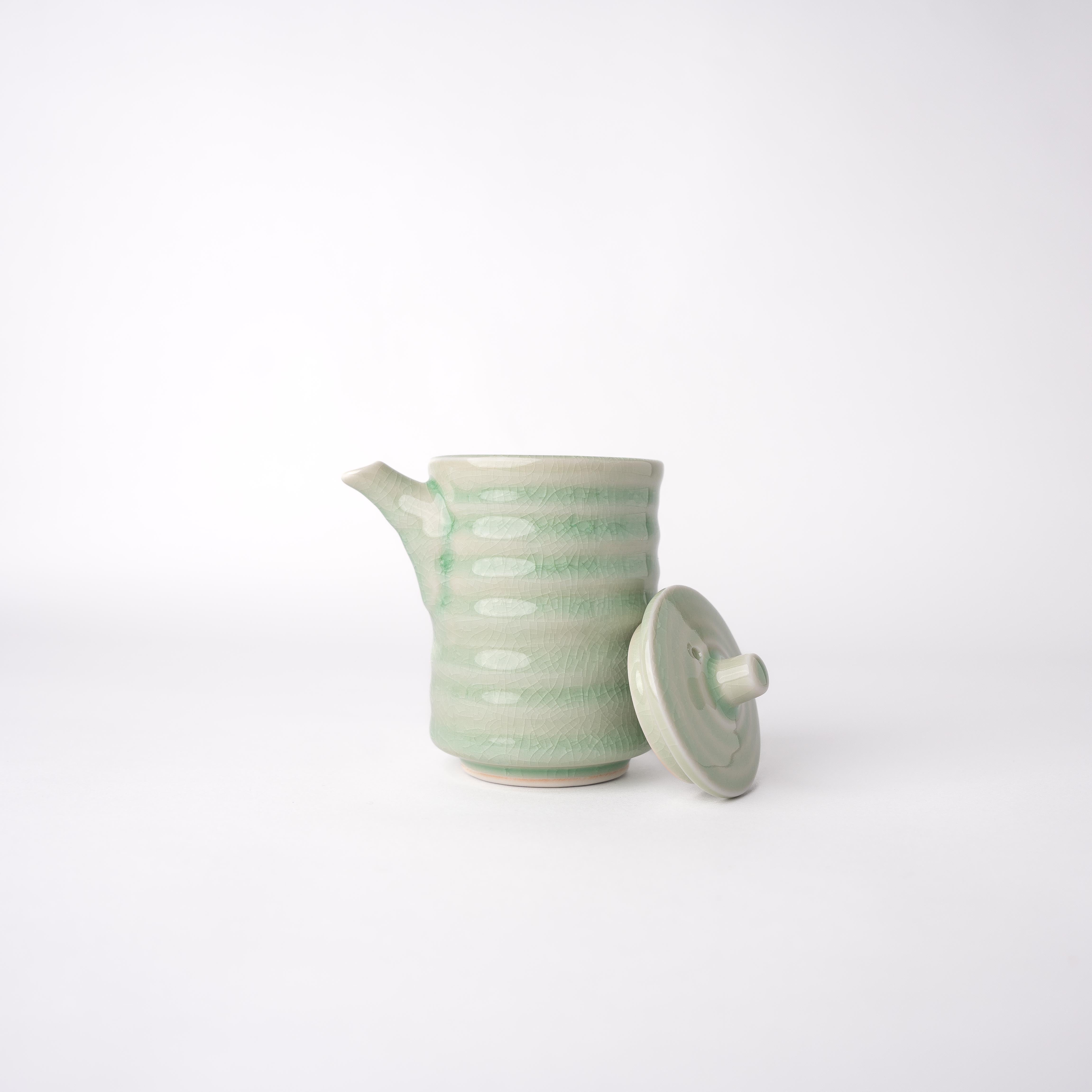 Soy Pot Ribbed 170ml Celadon Glaze