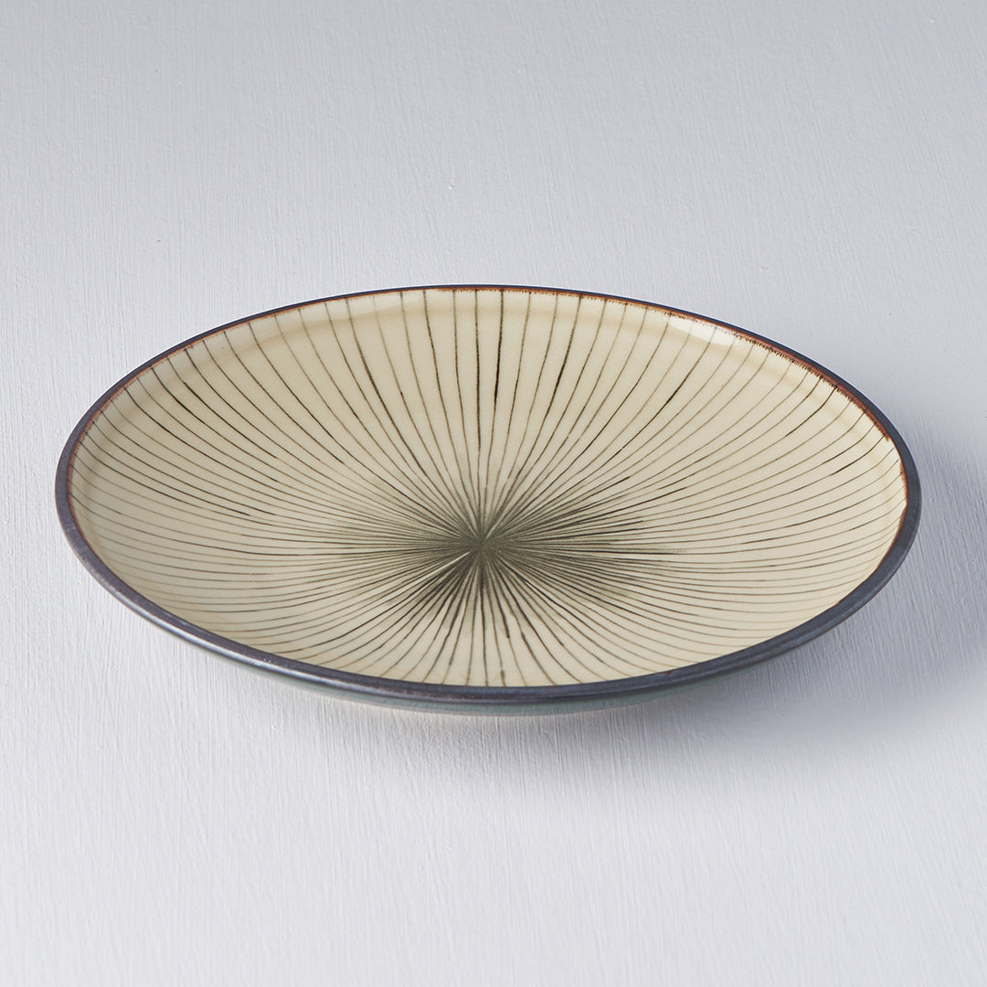Side Plate 19cm Green Converging Line Glaze