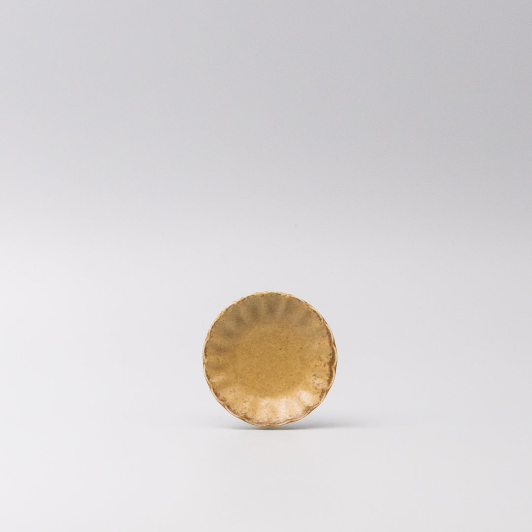 Kitchen & Bathroom DIY: Sauce Dish 8cm Scallop Ochre Fade Glaze