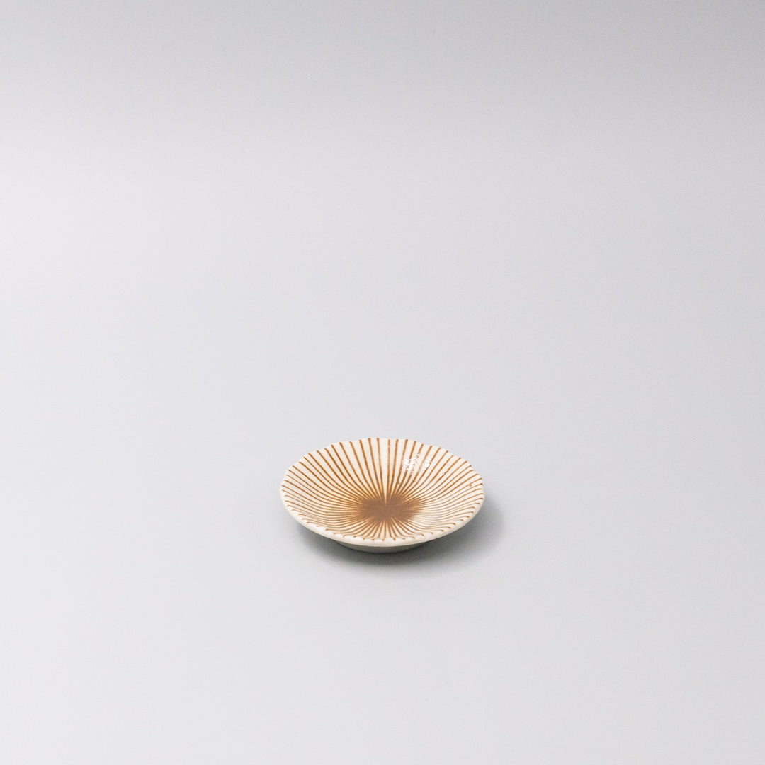 Condiments & Sauces: Sauce Dish 8cm Radiant Line Toffee Stripe Glaze