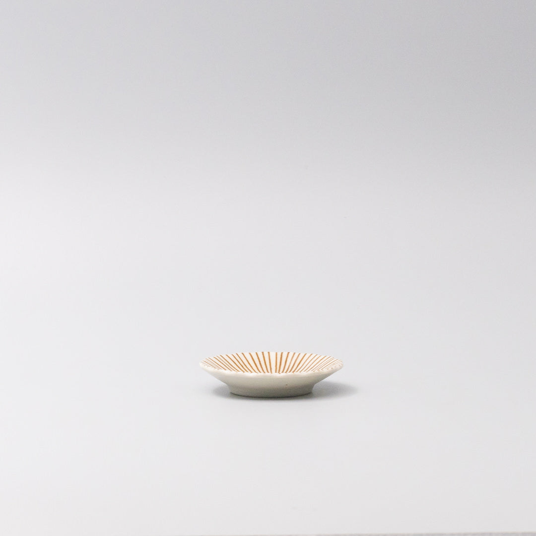 Condiments & Sauces: Sauce Dish 8cm Radiant Line Toffee Stripe Glaze