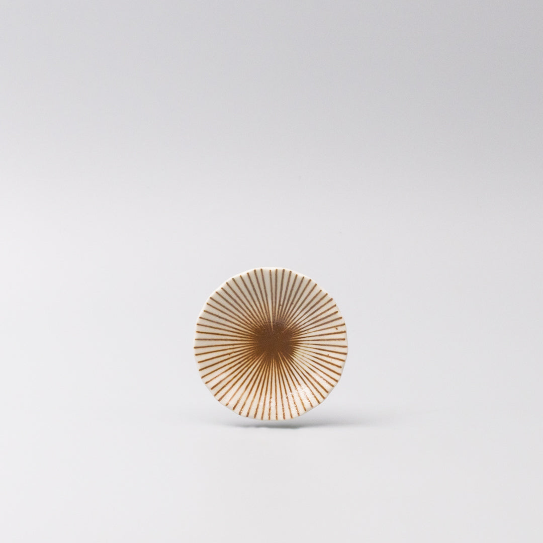 Condiments & Sauces: Sauce Dish 8cm Radiant Line Toffee Stripe Glaze