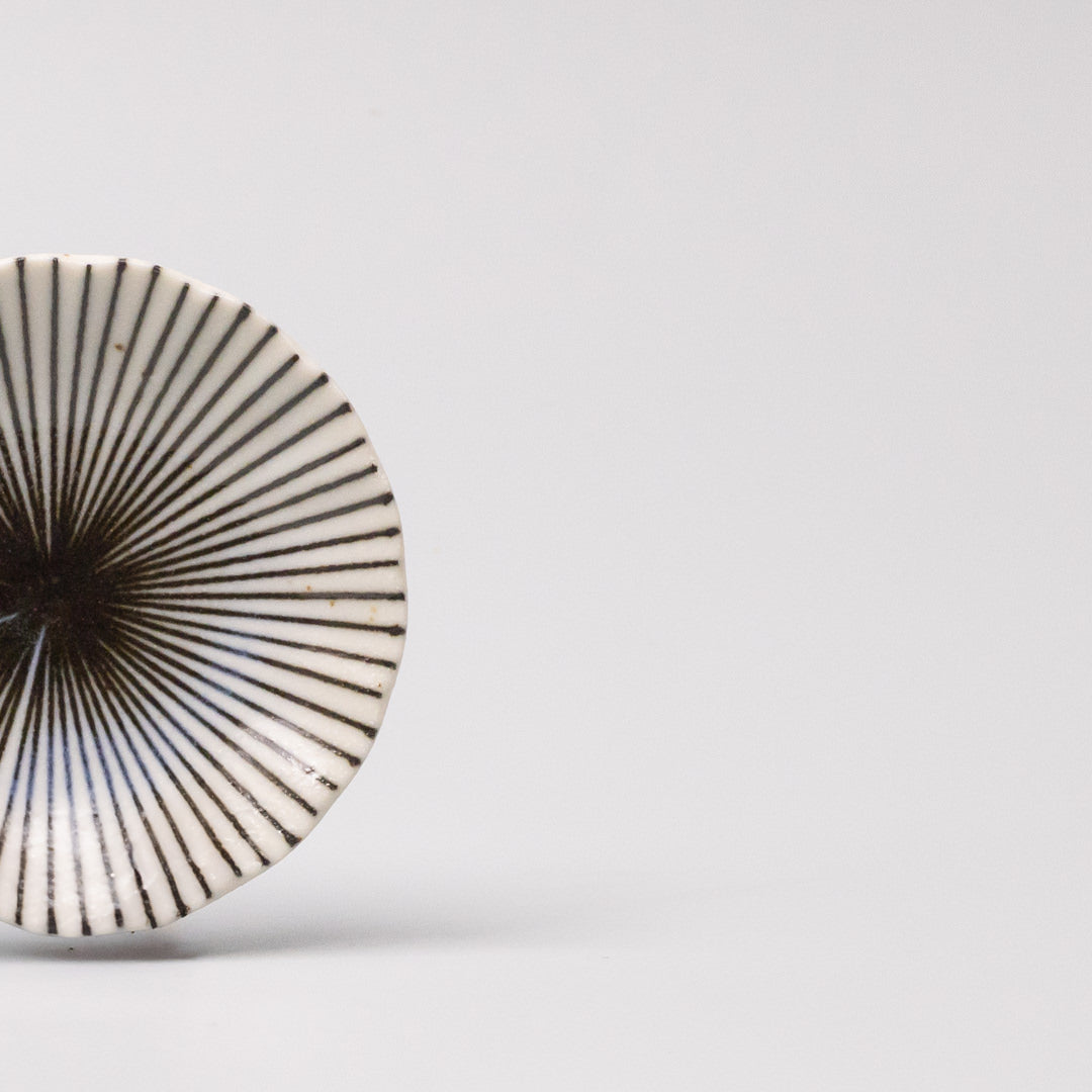 Dining Tables: Sauce Dish 8cm Radiant Line Indigo Stripe Glaze