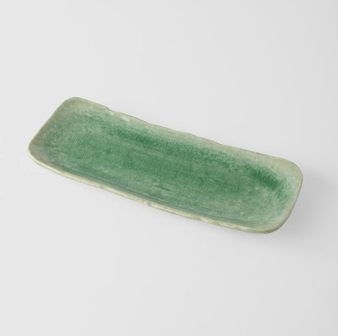 Plate Sashimi 31cm Amane Emerald Glaze