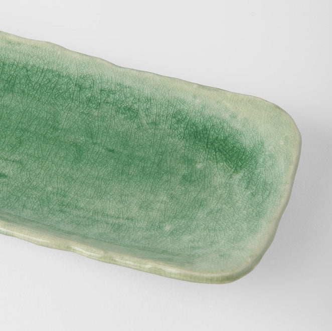 Plate Sashimi 31cm Amane Emerald Glaze