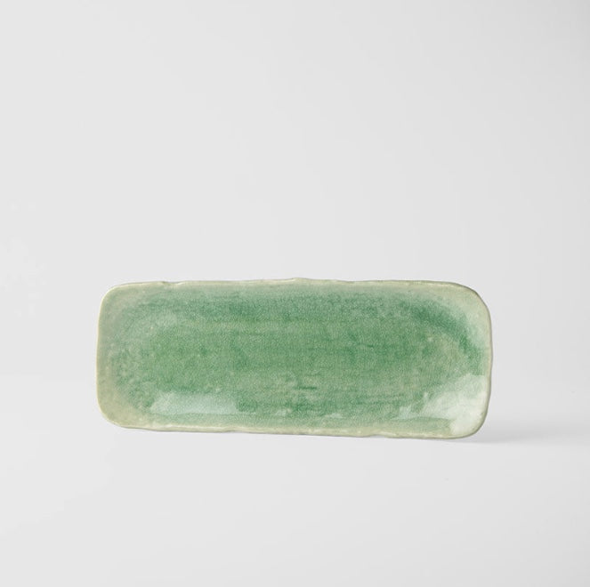 Plate Sashimi 31cm Amane Emerald Glaze