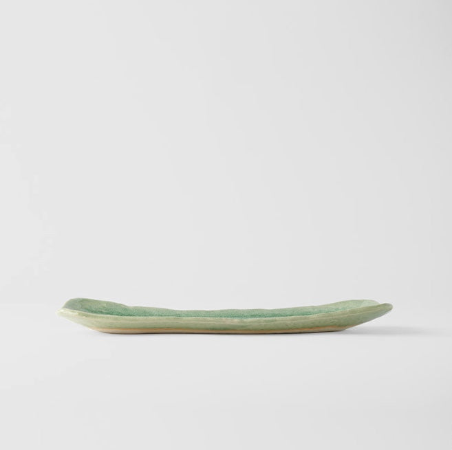 Plate Sashimi 31cm Amane Emerald Glaze