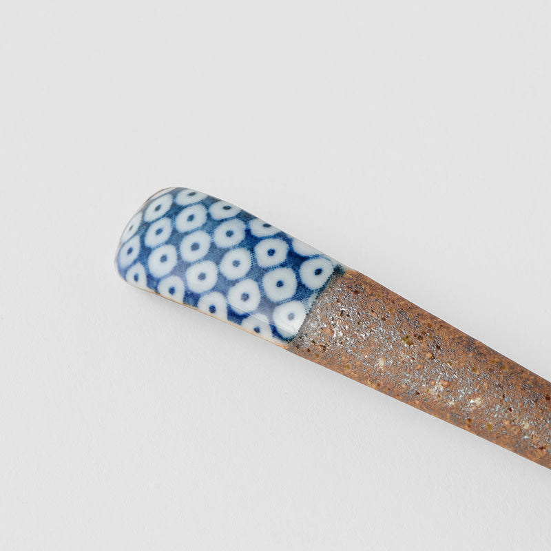 Spoon Small Bisque Indigo Shibori