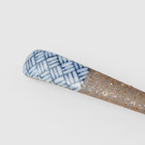 Spoon Small Bisque Indigo Basketweave