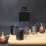 Oven Mitts & Pot Holders: Sake Set 5pcs Gunmetal Black Glaze