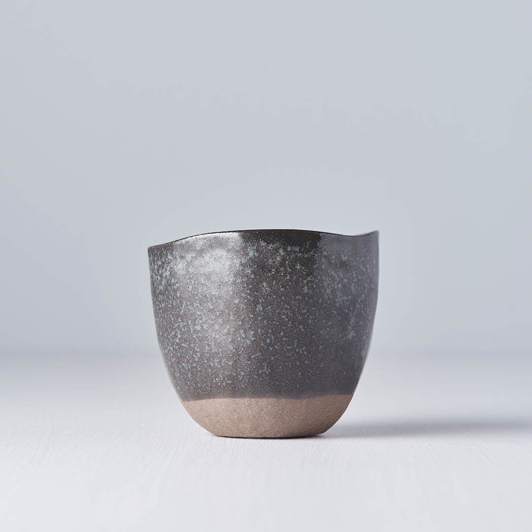 Disposable Cups: Lopsided Mug 200ml Black and Bisque Glaze