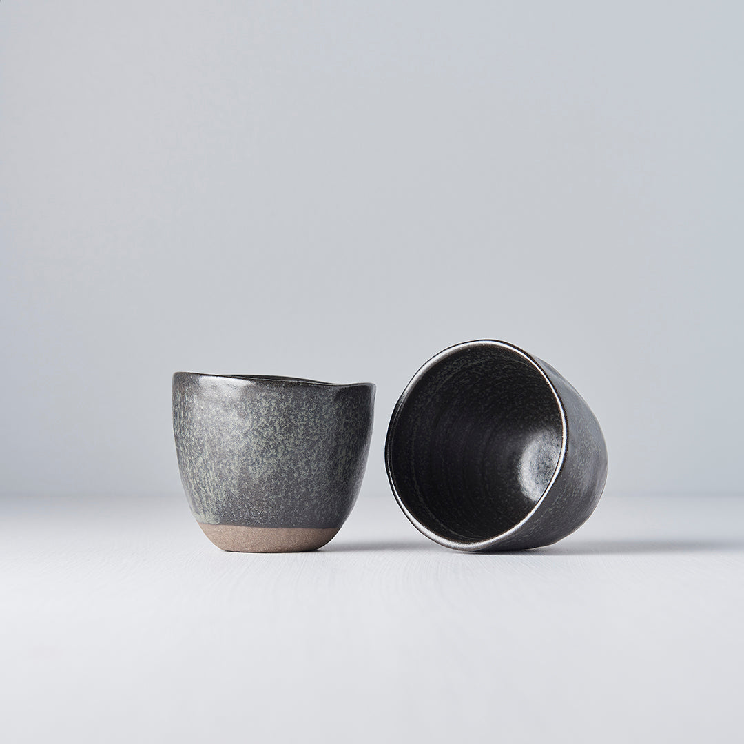 Disposable Cups: Lopsided Mug 200ml Black and Bisque Glaze