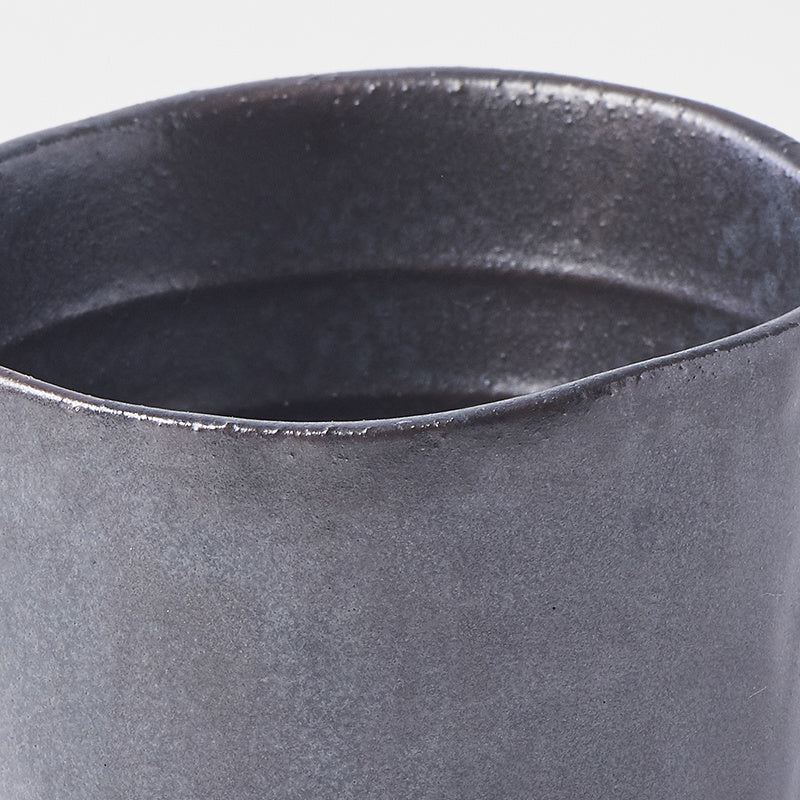 Disposable Cups: Lopsided Mug 200ml Black and Bisque Glaze