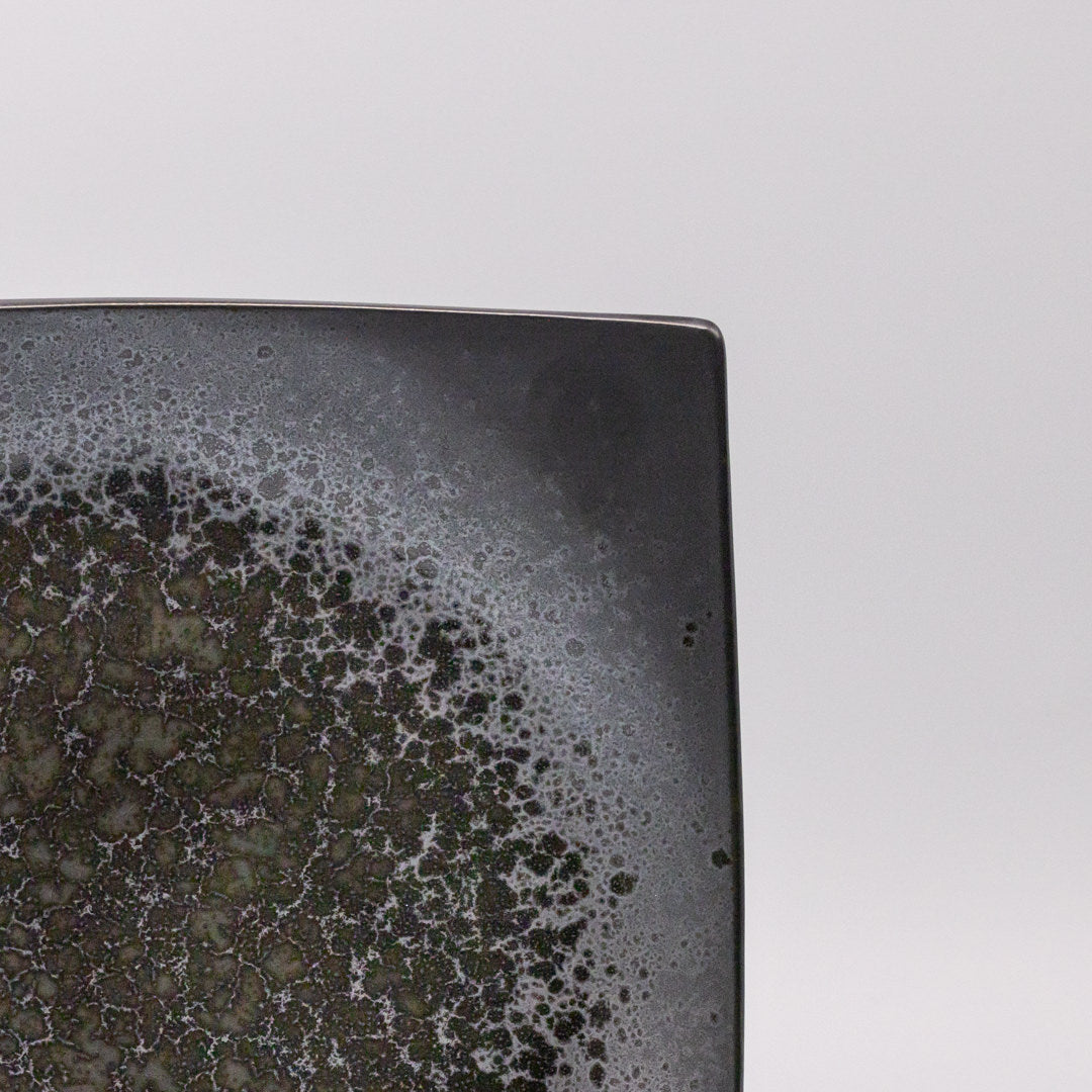 Plate Square 22cm Black Pearl Glaze