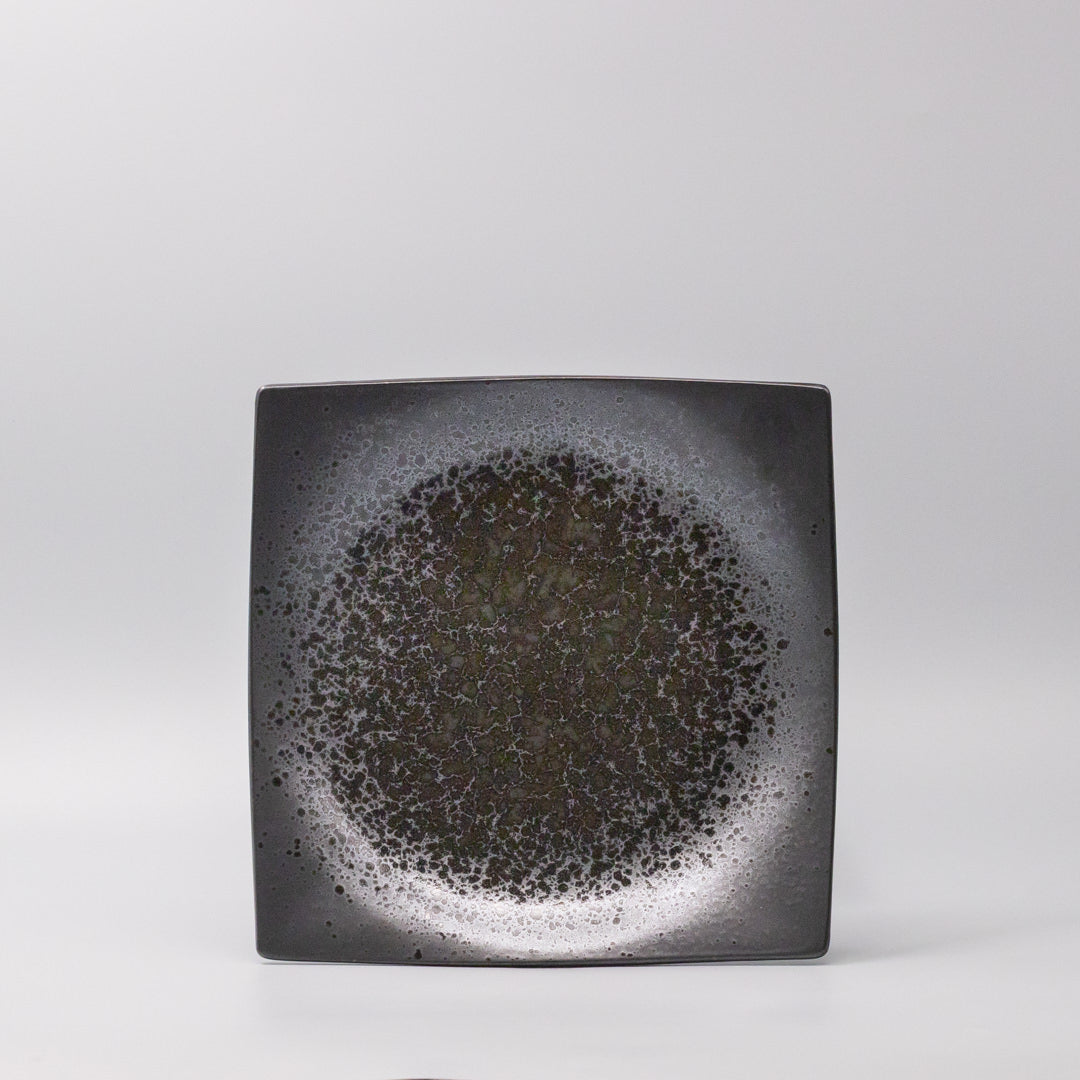 Plate Square 22cm Black Pearl Glaze