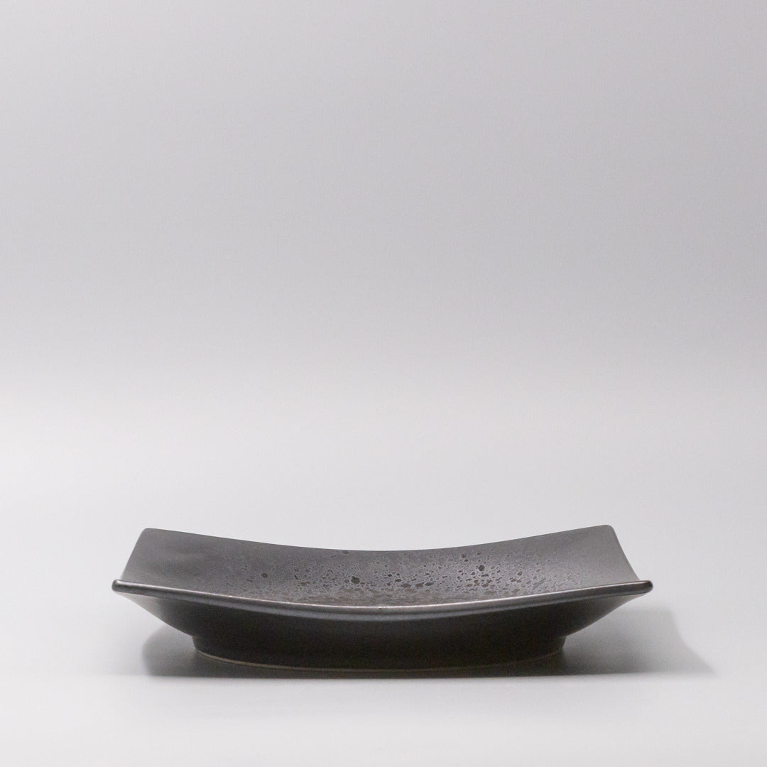 Plate Square 22cm Black Pearl Glaze