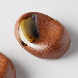 Chopstick Rest Pebble Brown with Green Splash