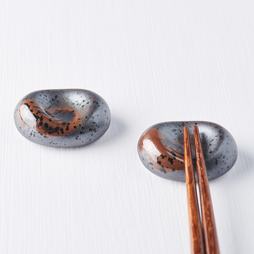 Chopstick Rest Pebble Matt Black Glaze