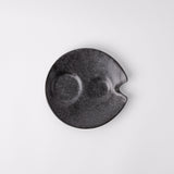 Arts & Crafts: Plate Dimpled 15cm Craft Black Glaze