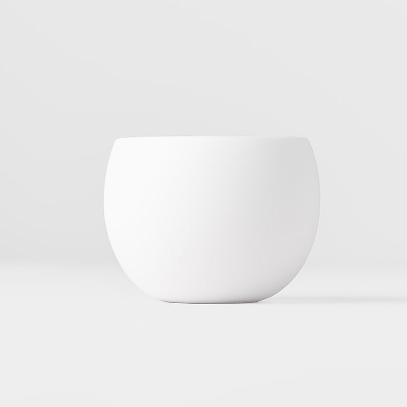 Teas & Accessories: Cup Shochu 8.5cm Matte White & Light Blue Glaze