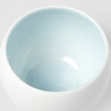 Teas & Accessories: Cup Shochu 8.5cm Matte White & Light Blue Glaze