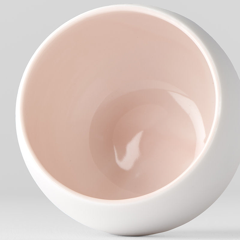 Cup Shochu 8.5cm Matte White & Light Pink Glaze