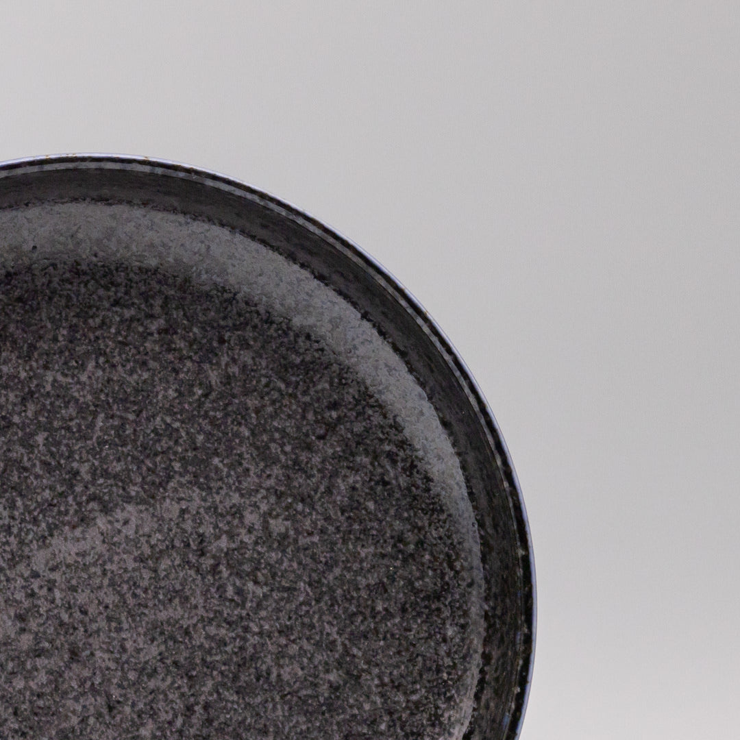 Dining Tables: Plate High Rim 22cm Midnight Pearl Glaze