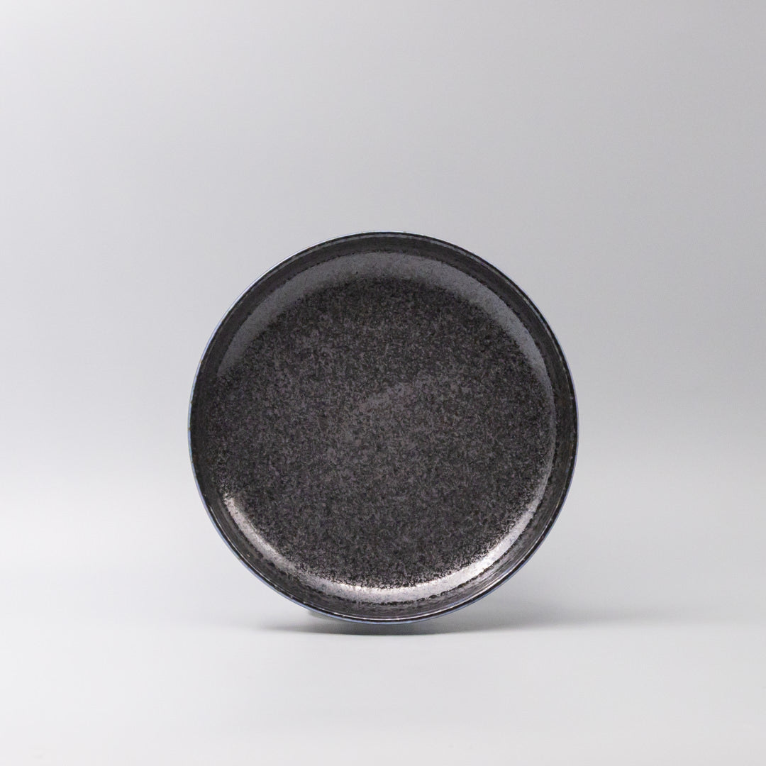 Dining Tables: Plate High Rim 22cm Midnight Pearl Glaze