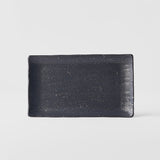 Plate Ibushi Rectangular 22cm Black Glaze