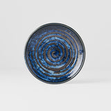 Shower Accessories: Tapas Plate 17cm Copper Swirl Glaze